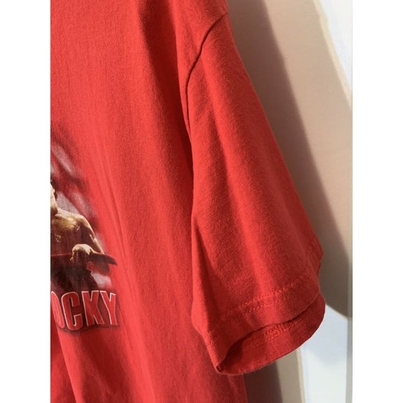 Vtg ROCKY Balboa Boxing Fights Movie Sylvester Stallone Red T Shirt Sz L 2001‎ - Picture 5 of 9